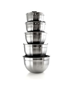 MegaChef 5 Piece Multipurpose Stackable Mixing Bowl Set with Lids